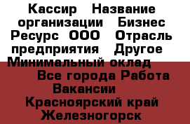 Кассир › Название организации ­ Бизнес Ресурс, ООО › Отрасль предприятия ­ Другое › Минимальный оклад ­ 30 000 - Все города Работа » Вакансии   . Красноярский край,Железногорск г.